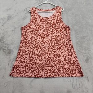 LOGO Layers Tank Womens XL Pink Printed Straight Hem Sleeveless Tunic Stretch